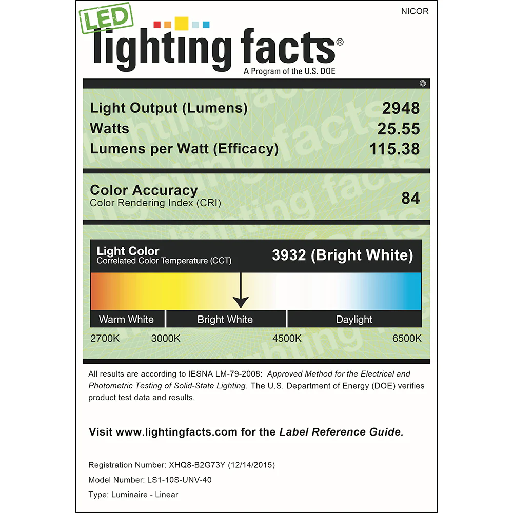 NICOR 4 foot Linear LED Strip Light in 4000K - Image 4